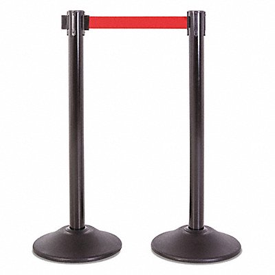 Steel Stanchion Black 7.5ft Red Belt PR MPN:U2102RED