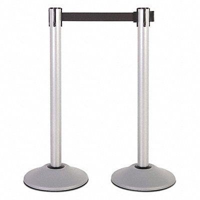 Steel Stanchion Silver 13ft Blk Belt PR MPN:U2103EXT