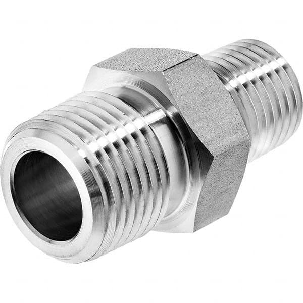 Pipe Reducing Hex Nipple: 3/8 x 1/4