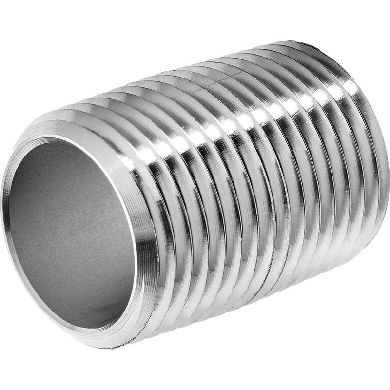 Stainless Steel Pipe Nipples & Pipe, Thread Style: Fully Threaded , Construction: Welded , Length (Inch): 1-3/4in , Pipe Size: 1-1/2 , Material Grade: 304  MPN:ZUSA-PF-11152