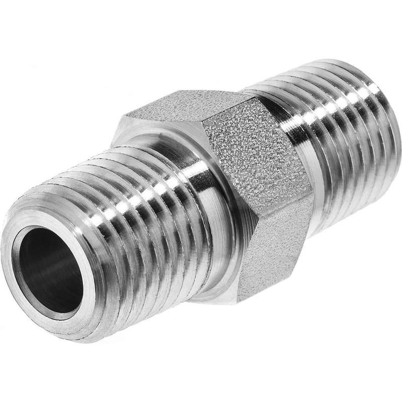 Stainless Steel Pipe Nipples & Pipe, Thread Style: Threaded on Both Ends , Construction: Seamless , Length (Inch): 1-9/64in , Pipe Size: 1/8  MPN:ZUSA-PF-8086