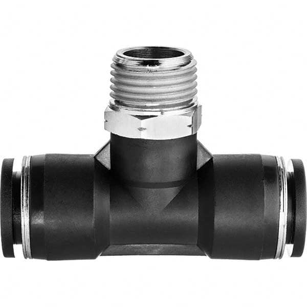 Push-To-Connect Tube Fitting: Male Branch Tee MPN:ZUSA-TF-PTC-474