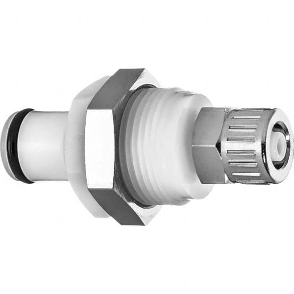 Plastic Quick-Disconnect Tube Couplings, Type: Panel Mount Compression-Male Plug, Panel Mount Compression-Male Plug , Nominal Flow Size: 1/4 (Inch) MPN:ZUSA-TF-QD-A-22