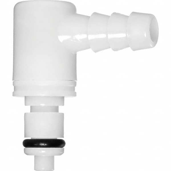 Plastic Quick-Disconnect Tube Couplings, Type: Elbow Hose Barb-Male Plug, Elbow Hose Barb-Male Plug , Nominal Flow Size: 1/4 (Inch) MPN:ZUSA-TF-QD-A-26