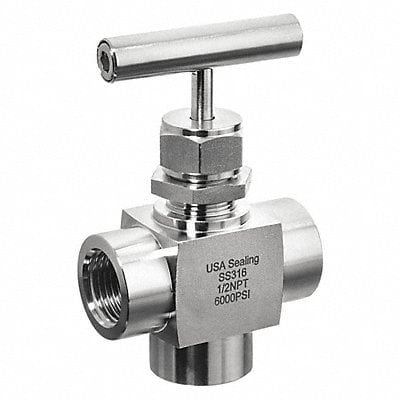 Needle Valve Angled Fitting Style 316 SS MPN:ZUSA-VLV-101