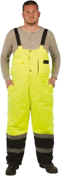 Rain Bib Overalls: Size Medium, Polyester MPN:UHV500-M-Y