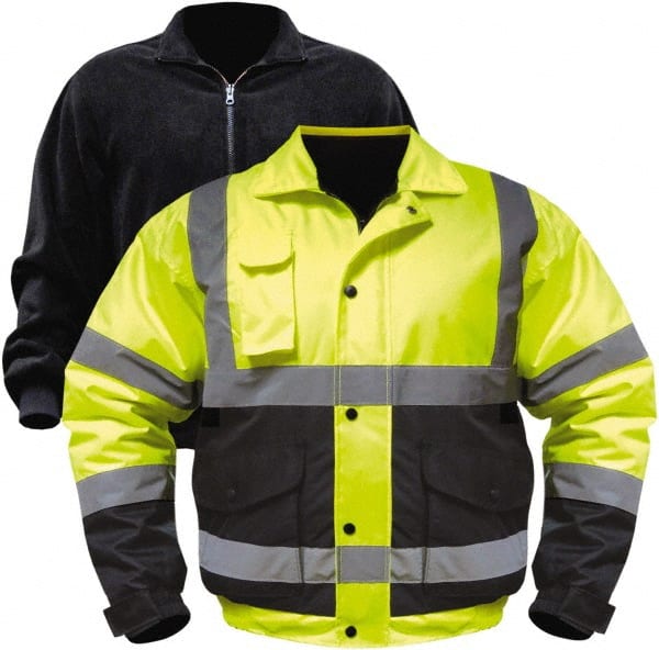 Heated Jacket: Size Medium, Black & Yellow, Polyester MPN:UHV563-YB-M