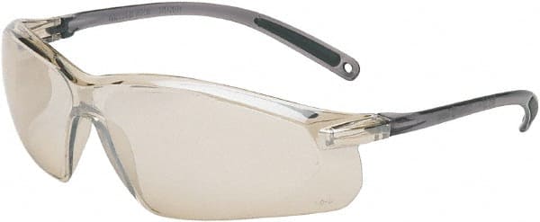 Safety Glass: Scratch-Resistant, Polycarbonate, Silver Lenses, Full-Framed, UV Protection MPN:A704