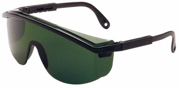 Safety Glass: Scratch-Resistant, Polycarbonate, Green Lenses, Full-Framed, UV Protection MPN:S1111