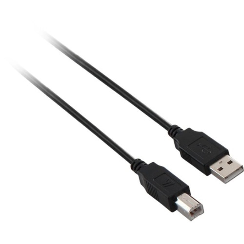 V7 V7N2USB2AB-16F USB Cable Adapter - 16 ft USB Data Transfer Cable for Digital Camera, Printer, Scanner, Portable Hard Drive, Flash Drive, Network Adapter, Media Player, Computer - First End: 1 x Type A Male USB - Second End: 1 x Typ (Min Order Qty 10) M