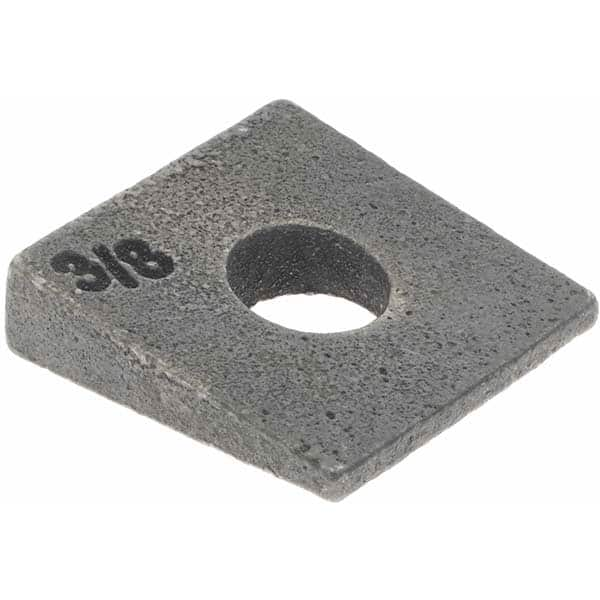 Beveled Square Washers, Material: Iron , Minimum Thickness (Inch): 5/32 , Bolt Size (Inch): 3/8  MPN:MP32792