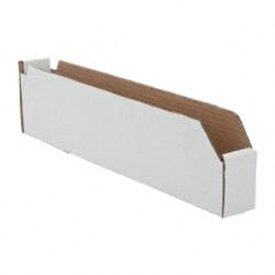 Cardboard Hopper Shelf Bin: White MPN:BN 1824