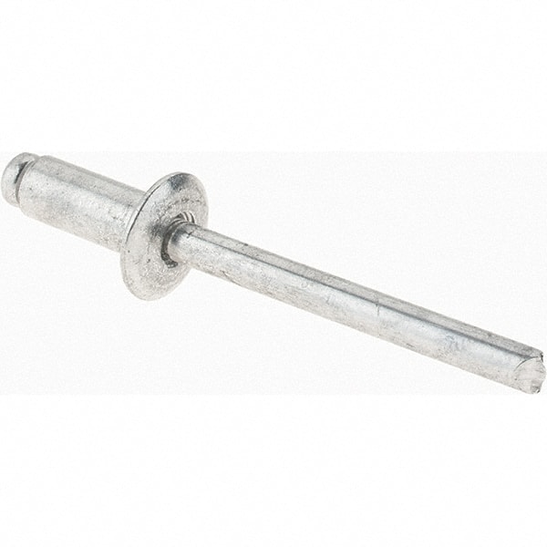 Open End Blind Rivet: Size 64, Dome Head, Aluminum Body, Aluminum Mandrel MPN:34120