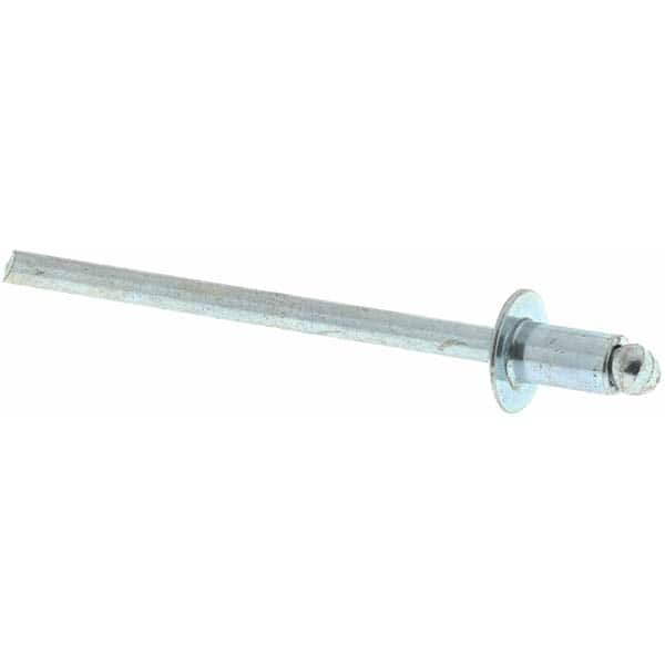 Open End Blind Rivet: Size 41, Dome Head, Steel Body, Steel Mandrel MPN:34111