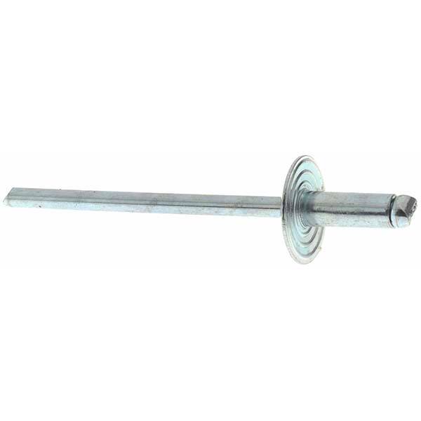 Open End Blind Rivet: Size 43, Large Flange Dome Head, Steel Body, Steel Mandrel MPN:KP7873-1