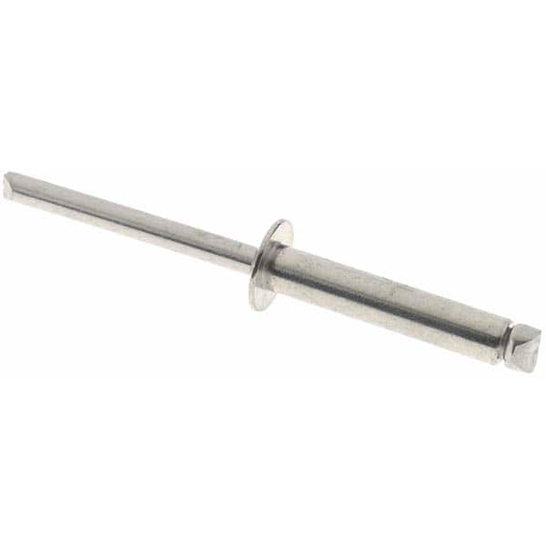 Open End Blind Rivet: Size 612, Dome Head, Stainless Steel Body, Stainless Steel Mandrel MPN:KP7911