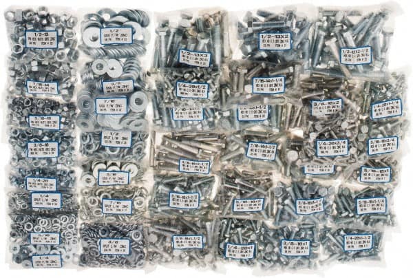 2,875 Piece Steel Hex Head Cap Screw Bolt Assortment MPN:67756015