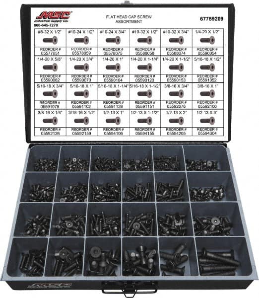 965 Piece Alloy Steel Flat Head Cap Screws MPN:67759209