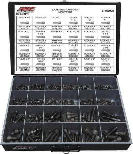 375 Piece Alloy Steel Socket Head Cap Screws MPN:67759928