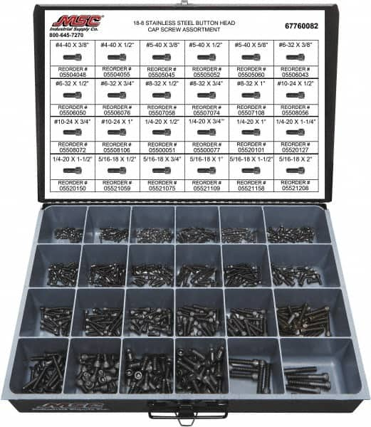 690 Piece Alloy Steel Socket Head Cap Screws MPN:67760082