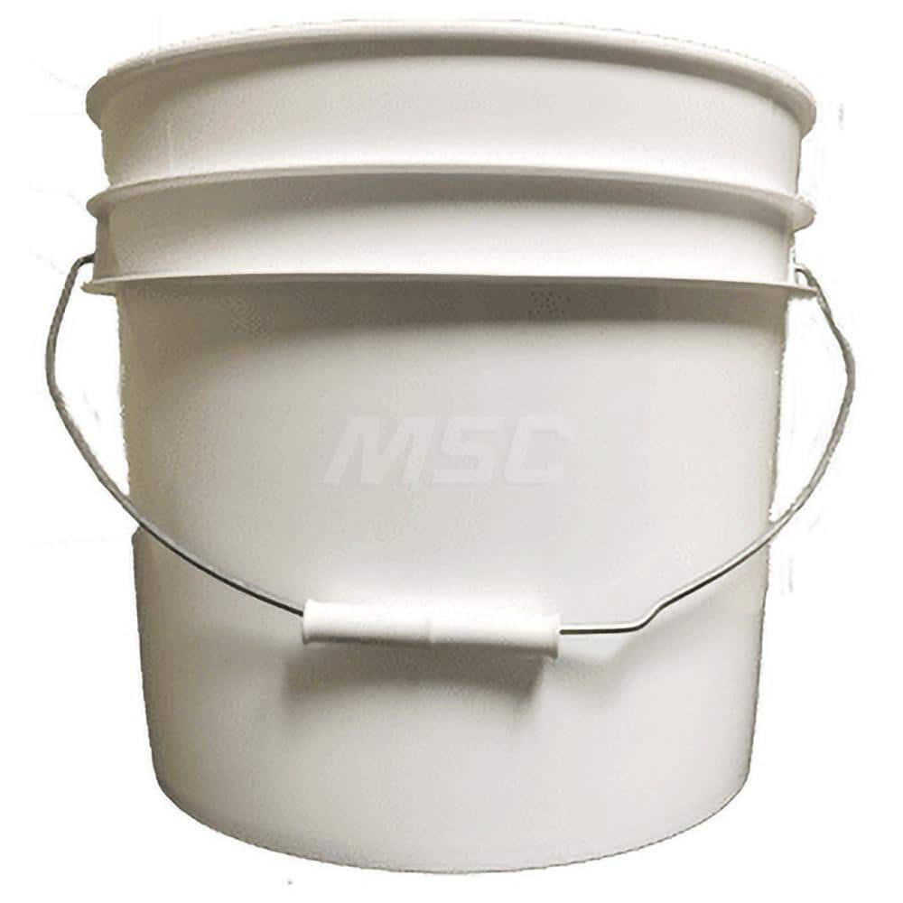 Buckets & Pails, Capacity: 3.5 gal (US), Body Material: High-Density Polyethylene, Style: Pail, Shape: Round, Color: White, Handle: Yes MPN:35-WHT