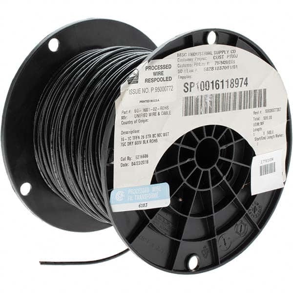 THHN, 16 AWG, 10 Amp, 500' Long, Stranded Core, 26 Strand Building Wire MPN:BD-17910N