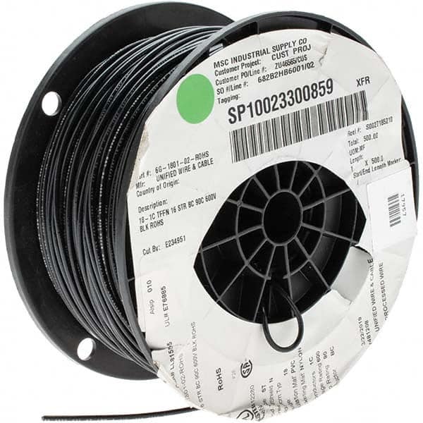 TFFN, 18 AWG, 7 Amp, 500' Long, Stranded Core, 16 Strand Building Wire MPN:BD-17957