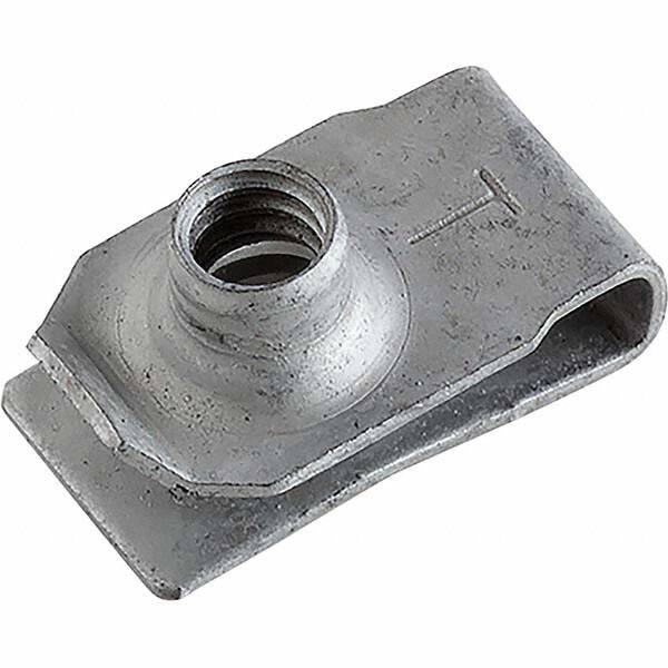 Clip On & Floating Nuts, U Nut Type: Extruded Tapped Hole , Type: U Nut , Finish/Coating: Zinc-Plated , Material: Spring Steel  MPN:138347001