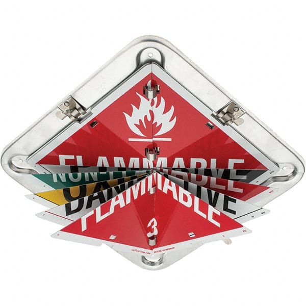 DOT Flip Placards, Placard Type: Split Back , Number of Legends: 8 , Legend: Blank, Corrosive 8, Dangerous, Flammable 3, Flammable Gas 2, Non-flammable Gas 2 MPN:BD83101