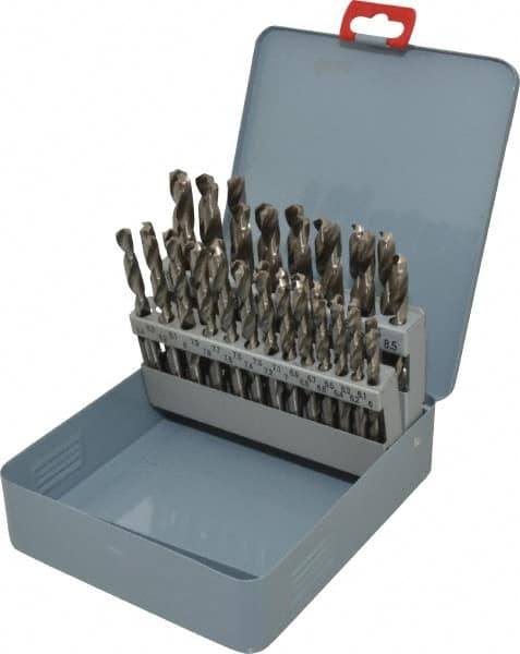 Drill Bit Set: Jobber Length Drill Bits, 41 Pc, 6