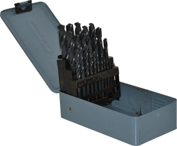 Drill Bit Set: Jobber Length Drill Bits, 25 Pc, 1