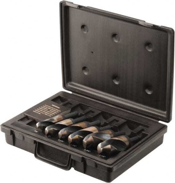 Drill Bit Set: Reduced Shank Drill Bits, 6 Pc, 135 ° MPN:301-1002