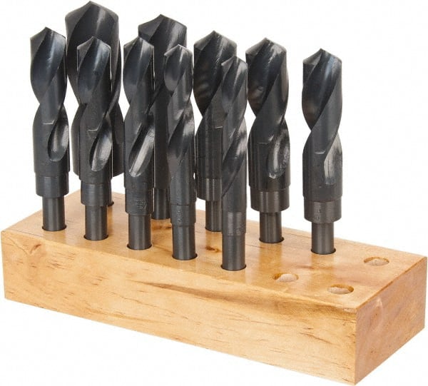 Drill Bit Set: Reduced Shank Drill Bits, 10 Pc, 118 ° MPN:63327779