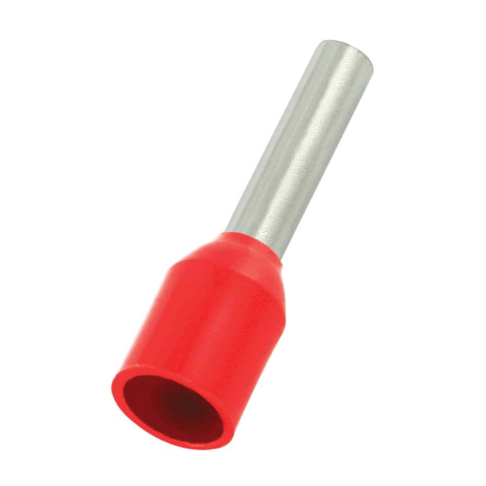 Electrical Wire Ferrules, Insulation Type: Partially Insulated , Connection Type: Crimp , Compatible Wire Size (AWG): 16  MPN:E1508-RED