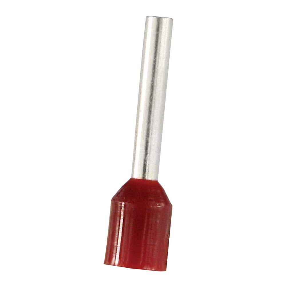 Electrical Wire Ferrules, Insulation Type: Partially Insulated , Connection Type: Crimp , Compatible Wire Size (AWG): 16  MPN:E1512-L-RED