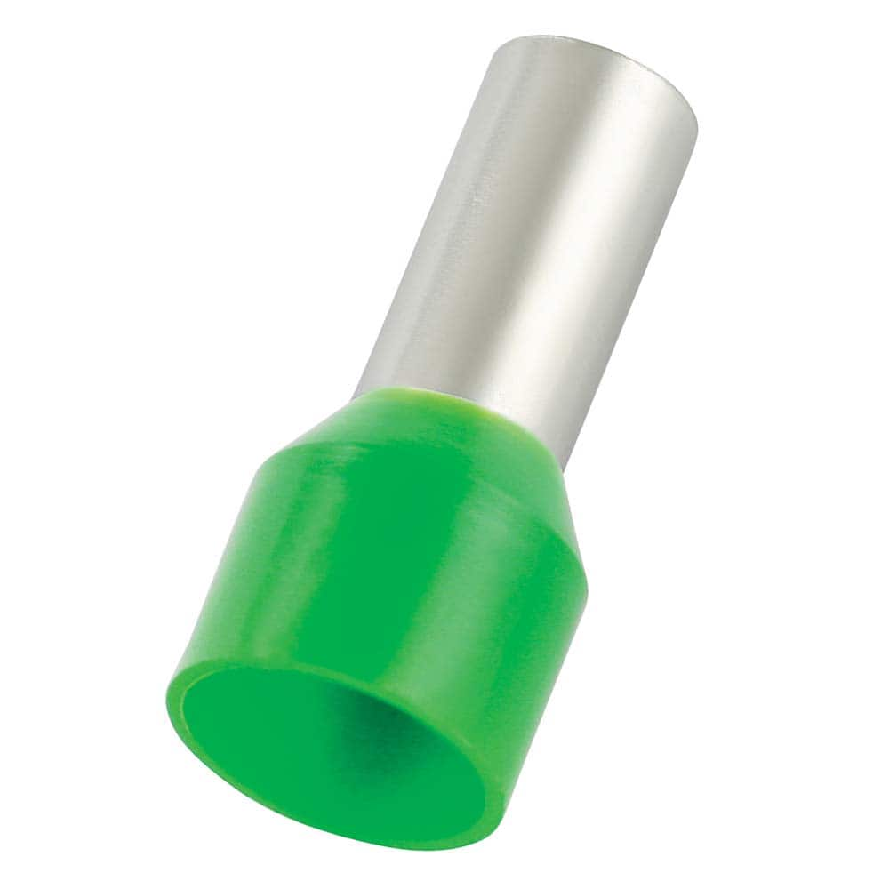 Electrical Wire Ferrules, Insulation Type: Partially Insulated , Connection Type: Crimp , Compatible Wire Size (AWG): 6 , Compatible Wire Size (sq mm): 16 (mm) MPN:E16-12-GREEN