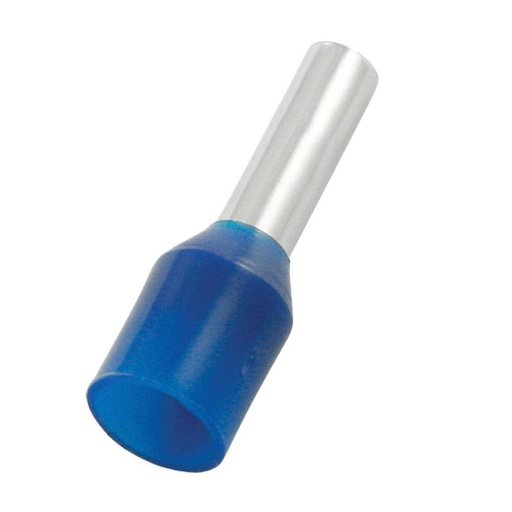 Electrical Wire Ferrules, Insulation Type: Partially Insulated , Connection Type: Crimp , Compatible Wire Size (AWG): 14  MPN:E2508-BLUE