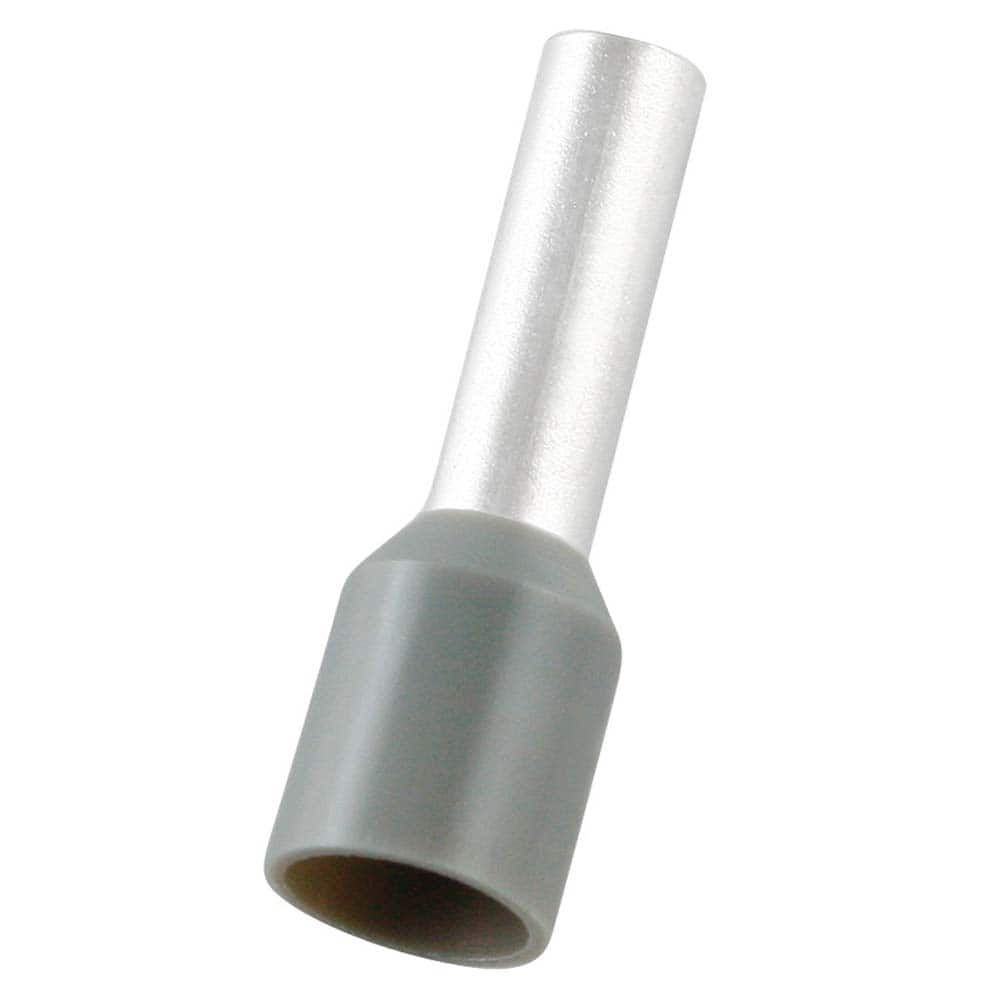 Electrical Wire Ferrules, Insulation Type: Partially Insulated, Connection Type: Crimp, Compatible Wire Size (sq mm): 4 mm2, 12 AWG MPN:E4010-GREY