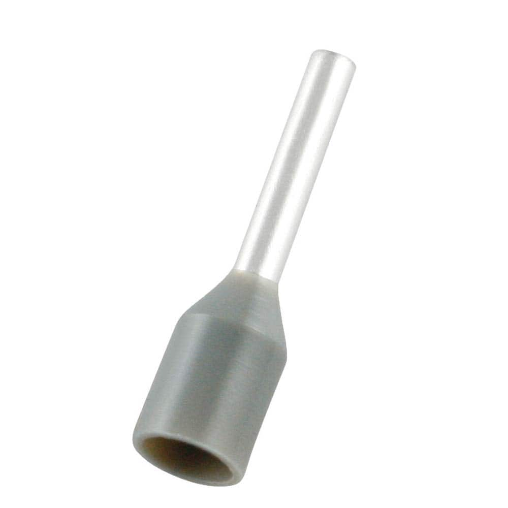 Electrical Wire Ferrules, Insulation Type: Partially Insulated, Connection Type: Crimp, Compatible Wire Size (sq mm): 0.75 mm2, 18 AWG MPN:E7508-GREY