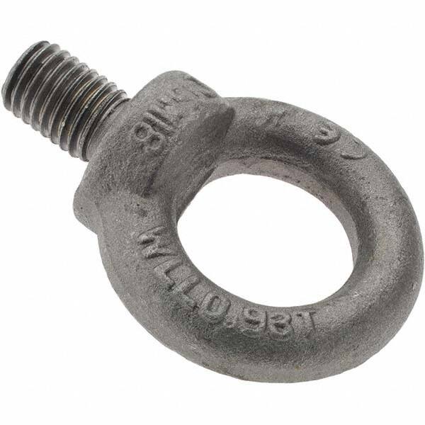 Fixed Lifting Eye Bolt: With Shoulder, M18 x 2.50 Thread, Grade 1015 Steel MPN:A996534