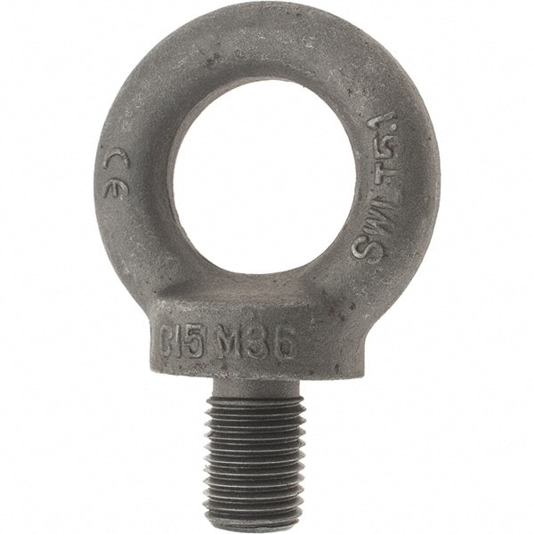 Fixed Lifting Eye Bolt: With Shoulder, M36 x 4.00 Thread, Grade 1015 Steel MPN:A996537