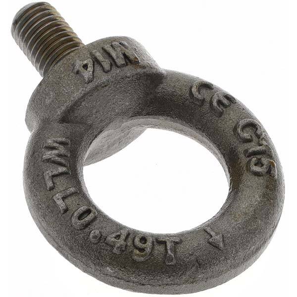 Fixed Lifting Eye Bolt: With Shoulder, M14 x 2.00 Thread, Grade 1015 Steel MPN:B10781