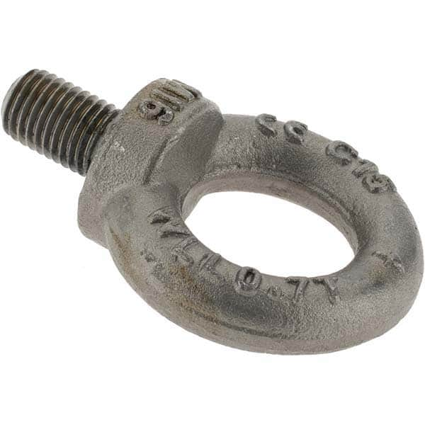 Fixed Lifting Eye Bolt: With Shoulder, M16 x 2.00 Thread, Grade 1015 Steel MPN:B10782