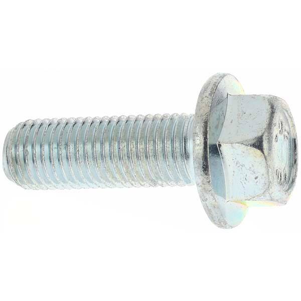 Smooth Flange Bolt: M10 x 1.25 Metric, 30 mm Length Under Head, Fully Threaded MPN:4572