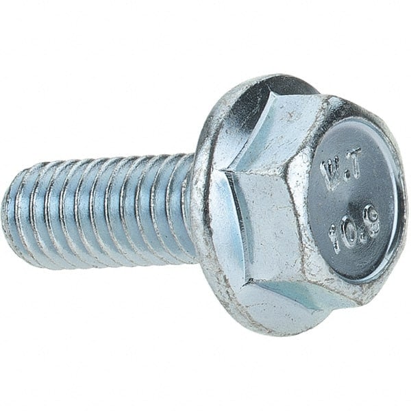 Smooth Flange Bolt: M6 x 1 Metric, 16 mm Length Under Head, Fully Threaded MPN:MP4552