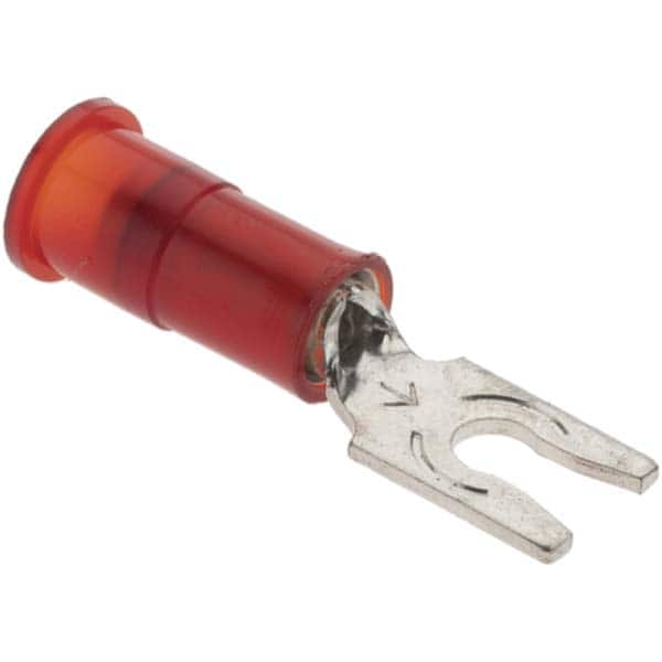 Locking Fork Terminal: Red, Nylon, Partially Insulated, #4 Stud, Crimp MPN:BD-C85521