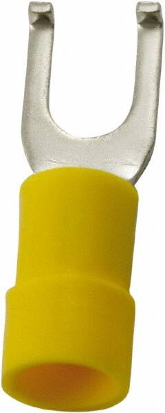 Flanged Fork Terminal: Yellow, Vinyl, Partially Insulated, #10 Stud MPN:FSVY5-5