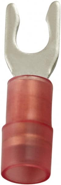 Locking Fork Terminal: Red, Nylon, Partially Insulated, #10 Stud, Crimp MPN:LSNYDS1-5