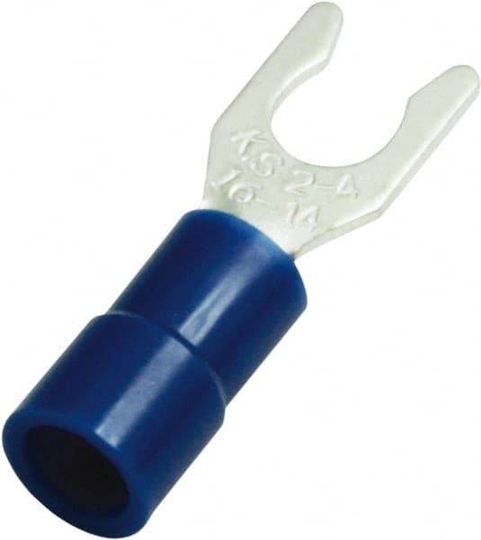 Locking Fork Terminal: Blue, Vinyl, Partially Insulated, #8 Stud MPN:LSVY2-4