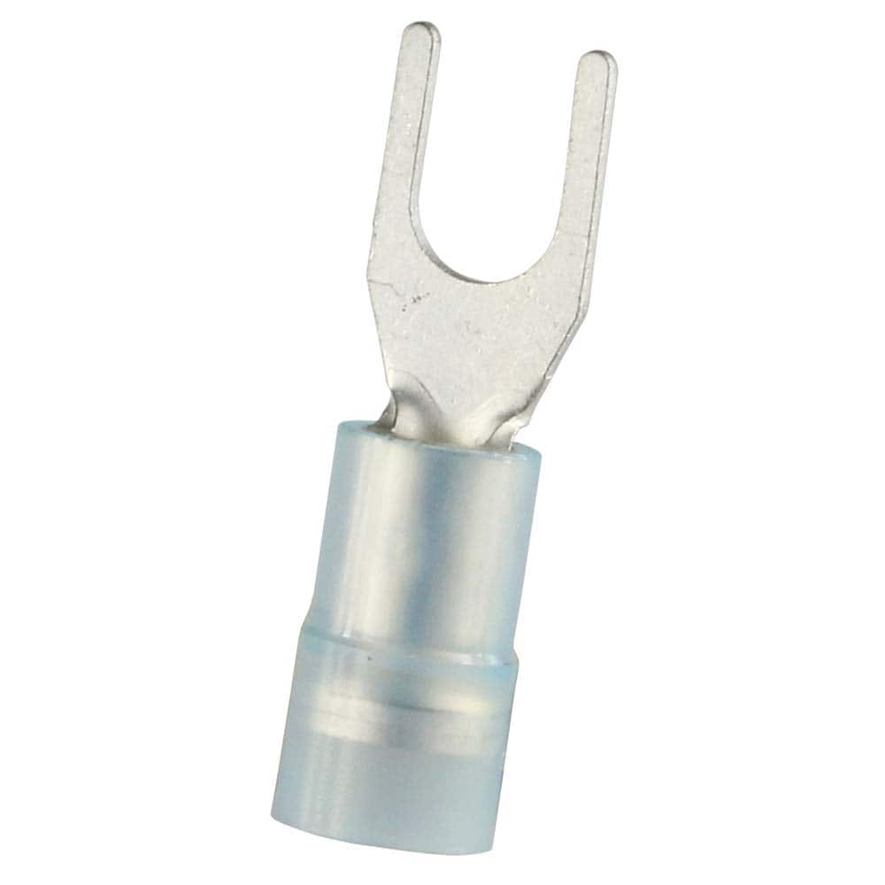 Standard Fork Terminal: Blue, Nylon, Partially Insulated, #8 Stud, Crimp MPN:SNYDS2-4